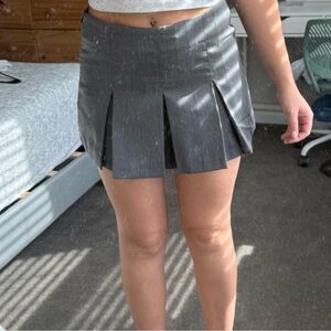 SHEIN Charcoal Pleated Mini Skirt